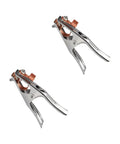 2 Pack 300A Welding Ground Clamp With Copper Plated Jaw Heavy Duty Silver Ground Clip For MIG MMA TIG ARC Welding Stable Ground Connection