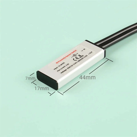 Aluminum Housing Door Switch With IR Motion Sensor, DC 12 To 24V Proximity Switch For Open And Close Detection, 44mm body