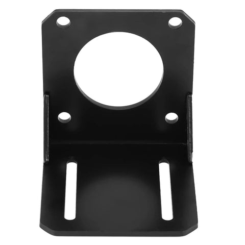 Sturdy Stepper Motor Mounting Bracket for NEMA23 With Stainless Steel Black Finish 6.8 by 6.8 by 6.5 cm front view.