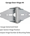 Heavy Duty 14 Gauge Galvanized Steel Garage Door Hinge Replacement For Sectional Doors No. 4 Upper Panel Hinge For Sagging