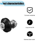 Close-up of steel bolt with black washer from Dope Black Aluminum License Plate Bolts Set 4Pcs Decorative Kit For Motorcycle Car Truck Screws
