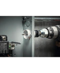 9 Piece General Purpose Bi Metal Hole Saw Kit With SpinLock Arbors Pilot Bit creating hole in metal