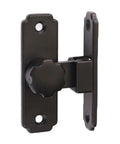 Heavy Duty Stainless Steel 90 Degree Barn Gate Latch Portable Security Lock Rock Solid Design For Fences And Sheds Rust Resistant Brushed Finish Quick And Secure Install, black latch with knob and mounting holes.