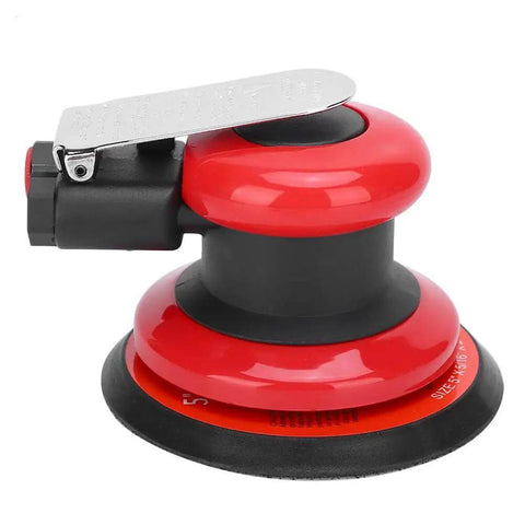 High Speed 10,000 RPM Pneumatic Polisher For Industrial Metal Polishing, Air Orbital Sander with ergonomic grip, side view