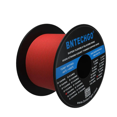 Red 20 Gauge Silicone Wire Spool 1000 Ft Ultra Flexible 20 AWG Stranded Tinned Copper With High Strand Count For RC Models