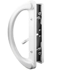 Patio Door Handle Set Replacement With Mortise Lock And Latch White Diecast For Sliding Doors Two Handle Setup Easy Installation