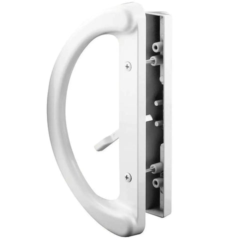 Patio Door Handle Set Replacement With Mortise Lock And Latch White Diecast For Sliding Doors Two Handle Setup Easy Installation