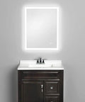 LED Bathroom Mirror With Bluetooth Speakers Frameless Wall Mounted Vanity Mirror Built In Dope Audio Horizontal Or Vertical Mount Dimmable Bright White 6400K Lighting For Clear Reflections And Hands Free Calls above sink