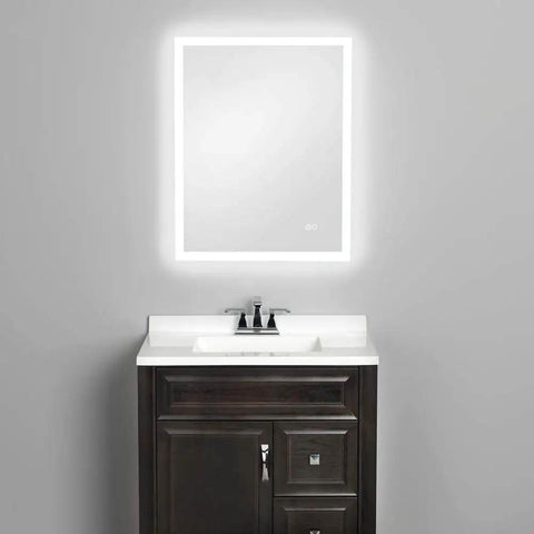 LED Bathroom Mirror With Bluetooth Speakers Frameless Wall Mounted Vanity Mirror Built In Dope Audio Horizontal Or Vertical Mount Dimmable Bright White 6400K Lighting For Clear Reflections And Hands Free Calls above sink