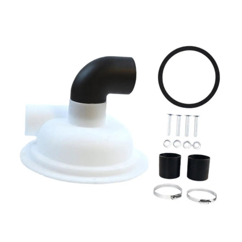 Heavy Duty Cyclone Separator Cover For Vacuum Dust Collection No Fuss Replacement Cover That Nips Clogs In The Bud And Handles Construction Waste Like A Champ Rock Solid Upgrade For Drywall Job Sites, including black elbow hose.