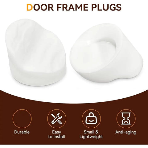 White Door Frame Plugs 50 Pack 5/16 By 1/4 Inch Hole Covers shown with durability and easy installation features