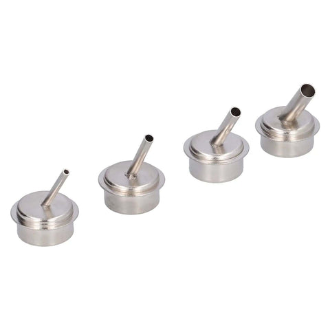 Four aluminum alloy nozzles from 7 Pcs Oblique Nozzle Kit For Hot Air Rework 22mm Diameter Fits 861 Soldering Desoldering Station Accessories