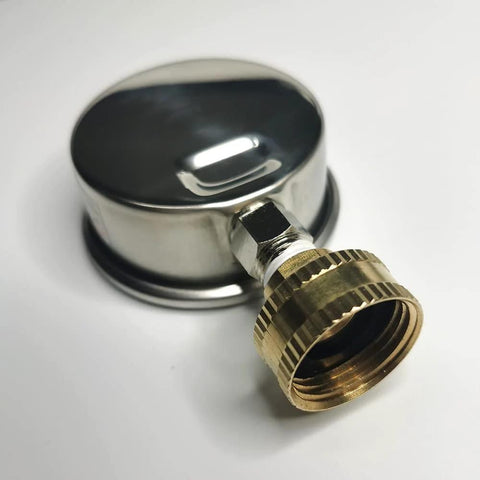 Stainless steel 304 liquid-filled water pressure test gauge with 3/4 in GHT garden hose thread adapter