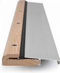 Adjustable Exterior Door Threshold With Aluminum Build And Solid Oak Riser 36 Inch Long Five Point Seven Five Inch Wide One And One Eighth Inch High