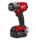 Hard Hitting Brushless Impact Wrench With Friction Ring Unleashes Knockout 1400 Foot Pounds Of Torque For Swift Socket Swaps And Beefy Fastening Tasks Compact 18 Volt Cordless Power Tool Built Like A Tank For Real World Applications close-up view of a cordless impact wrench with a brushless motor and 18V lithium battery