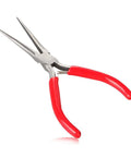 Workhorse 6 Inch Needle Nose Pliers With Tapered Fine Tips For Jewelry Making, Electronics Repair, And Tight Spots, red handle