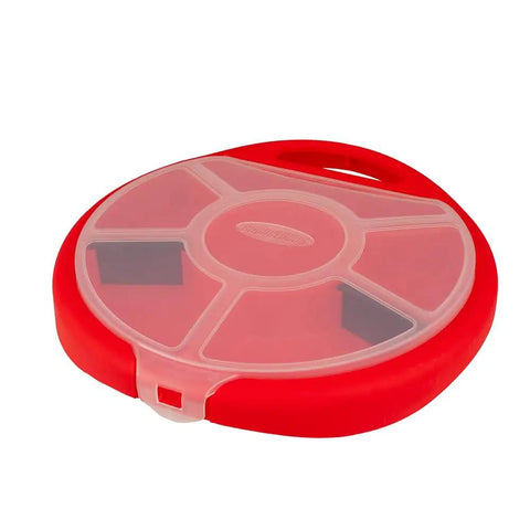 Bucket Seat Small Parts Organizer For 5 Gallon Buckets With Locking Lid, 6 Compartments, Removable Wall Pieces, Red