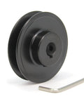 Tough As Nails Single Groove Cast Iron V Belt Sheave 3 Point 2 Inch Outside Diameter 5 Eighths Inch Bore Web Pulley with hex key.
