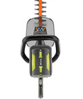 Top view of 24-Inch 40-Volt Lithium-Ion Cordless Hedge Trimmer Bare Tool with dual-action blades and wraparound handle