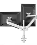 Premium Rock Solid Aluminum Monitor Mount Fits 15 To 30 Inch Led Display Screens Full Motion Gas Spring Desk Stand with dual monitors.