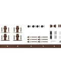 48 Inch Mini Barn Door Hardware Kit for Double Cabinet Doors Top Mount Design in Oil Rubbed Bronze Trimmable Rail From 48 to 43 Inches