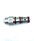 Hydraulic threaded cartridge valve, CBEA-LHN, metal body with red O-rings, side view