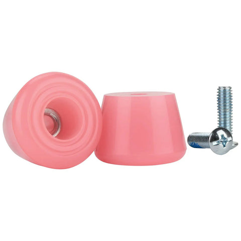 Pink roller skate toe stoppers with screws, durable PU rubber, Two Pack Roller Skate Toe Stoppers Brake Plugs For Quad Skates