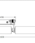 Technical diagram of Pro Grade Lawn Stripe Kit for ISX800, showing dimensions of heavy duty rear mounted grass roller striper.