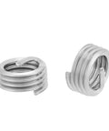 M6 1.0 1D Stainless Steel Threaded Inserts Kit 100 Pcs Helical Coil Wire Thread Repair on white background
