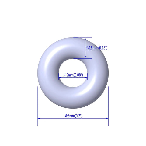 Dope Silicone O Rings Set 30 Pack 5mm Outer Diameter 2mm Inner Diameter 1.5mm Width VMQ Seal Gasket for Wide Sealing Applications Non Toxic Antistatic Waterproof Heat Resistant White, silicone O-ring dimensions