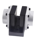 DBZ-20 pneumatic disc brake cylinder, side view; black body with silver end caps