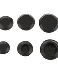 Various sizes of black rubber plugs from 305 Piece Rubber Flush Hole Plug Kit For Auto Body And Sheet Metal Repair Black Blanking Plugs For Holes