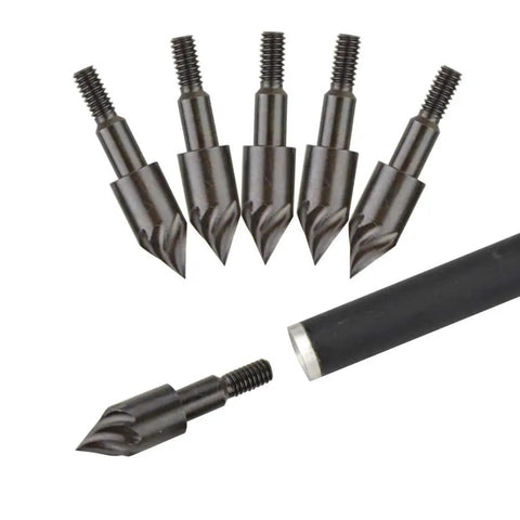 12 Or 24 Pack 100 Grain Archery Field Points Screw In Arrow Tips carbon steel with 8-32 inserts for target practice and hunting