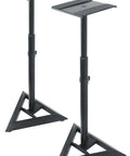 Heavy Duty Studio Monitor Speaker Stands With 60 Lb Capacity Beveled Base Sturdy Steel Construction Push Button Pneumatic Height Adjustment Anti Vibration Foam And Cable Management For Home And Studio Audio