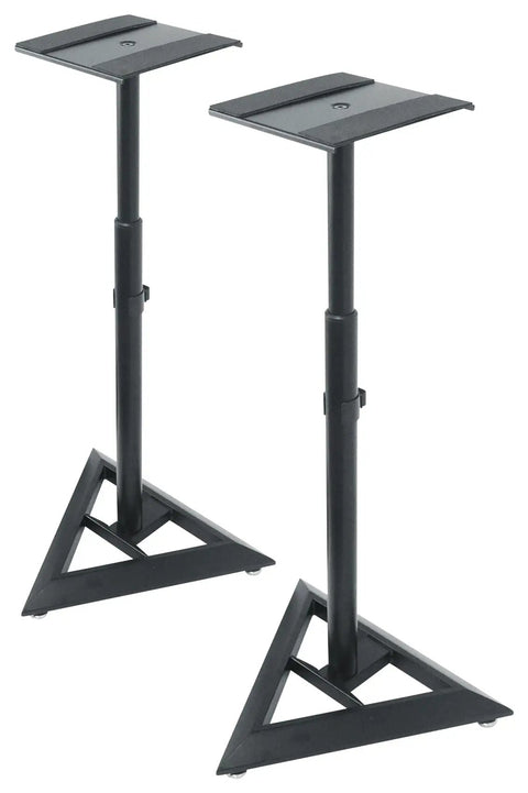 Heavy Duty Studio Monitor Speaker Stands With 60 Lb Capacity Beveled Base Sturdy Steel Construction Push Button Pneumatic Height Adjustment Anti Vibration Foam And Cable Management For Home And Studio Audio