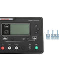 Electronic Generator Controller Module With LCD Display AMF Function Auto Transfer Switch Eight Language Support Load Test Key No Fuss Backlit Display For Smooth Utility To Generator Power Transfer front view with terminals