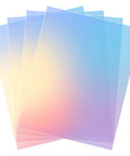Front view of Kathfly acrylic AB sheets, rainbow iridescent translucent, 8 x 12 in, 1 mm, 4-pack