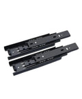 Heavy Duty Black Undermount Drawer Slides Delivering Dead Smooth Glide Concealed Bottom Mount Design for easy cabinet makeovers, 18 inch length.