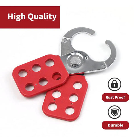 Double Layer Nylon Handle Chrome Plated Steel Lockout Tagout Hasps With One Inch Jaw Engineered For Group Safety Routines And Rough Job Sites Built Tough As Nails For The Daily Grind