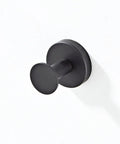 Heavy Duty Black Stainless Steel Wall Hook mounting to wall with a sleek design for jackets and gear organization.