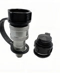 Hydraulic quick-connect coupler set, 1/4 in NPT, metal knurled body with black cap; includes two dust caps, Amazon