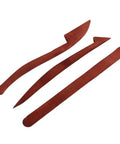 Premium Five Piece Solid Rosewood Sculpting Tools And Clay Molding Knives Built To Handle Daily Pottery Projects While Delivering Rock Solid Grip And Zero Hassle Handling, three tools displayed.