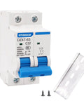 32A 400V Miniature Circuit Breaker Two Pole Go-To AC Disconnect Switch C32 Din Rail Mount DZ47-63 Style Protective Breaker