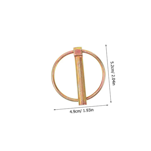 Spring Loaded Lynch Pins 4 Pack Workhorse Heavy Duty Lock Pins For Tractors And Mowers Spring Latch Fasteners Durable Hardware Kit For Quick Attachments And Secure Tool Free Installations, golden steel pin, 5.2cm x 4.9cm