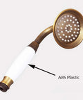 Handheld shower head featuring ABS plastic and antique brass finish from UMJIGF 8 Inch Antique Shower System with Hot and Cold Water Shower Combo Set Multifunction Single Handle Shower Faucet Set with Top Fall Shower Head, Handheld Shower,Type B,Type C.