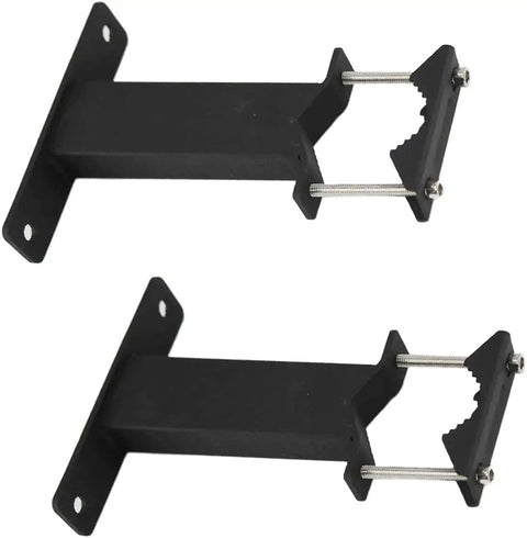 2 Pack Heavy Duty Patio Umbrella Holder Clamp For Deck Railing Mount, Adjustable Metal Umbrella Stand For Balcony And Courtyard, Built To Last, Fits 1 To 2 Inch Square Railings And 1.2 To 1.8 Inch Round Poles, Black
