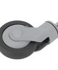 Jauarta TPR Caster Wheels with Threaded Stem, grey TPR material, close-up view of swivel caster.