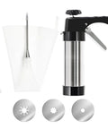 Stainless Steel Churro Press And Maker For Easy Spanish Treats Home Kitchen Dessert Tool DIY Churros Device with accessories visible