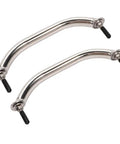 Rock Solid 9 Inch 304 Stainless Steel Grab Bar Set Smooth Polished Handrail Hardware for secure grip in homes or yachts.
