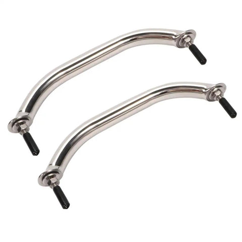 Rock Solid 9 Inch 304 Stainless Steel Grab Bar Set Smooth Polished Handrail Hardware for secure grip in homes or yachts.